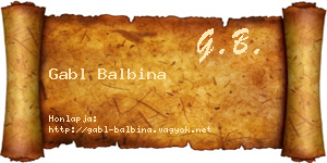 Gabl Balbina névjegykártya